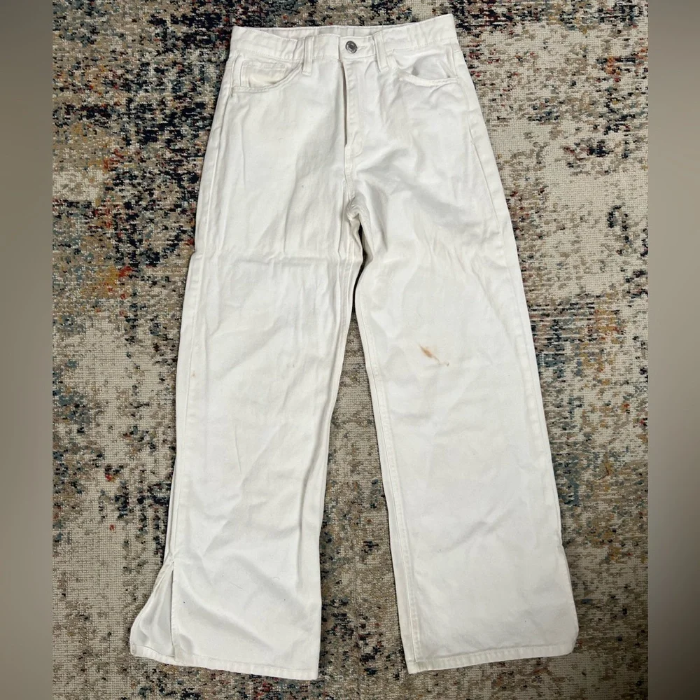 Girl H&M High-Waisted White flared Pants - Picture 1 of 9